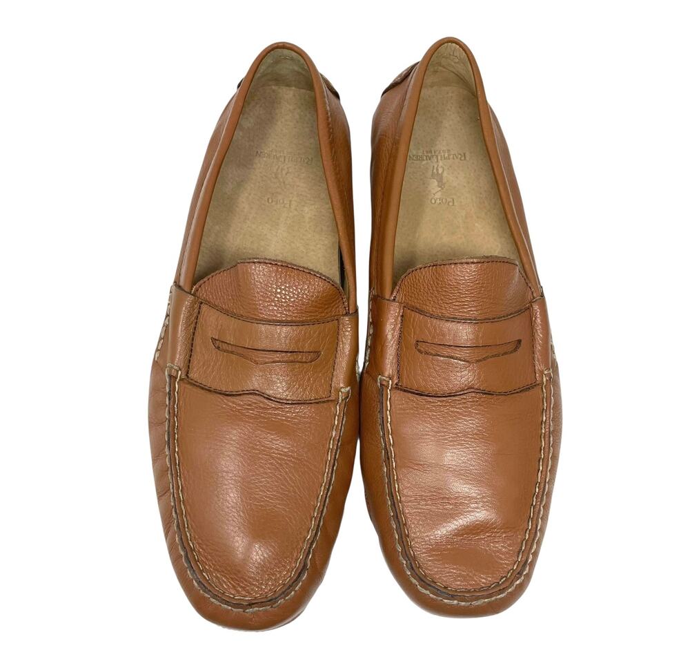 Polo Ralph Lauren Arkley Penny Driving Loafers Men’s Size 12D Tan Leather EUC